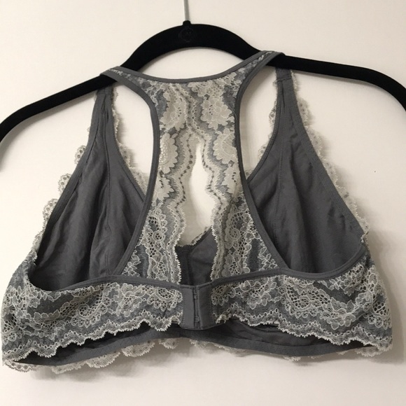 Felina Gray Two-Tone Lace Bralette - Picture 2 of 3